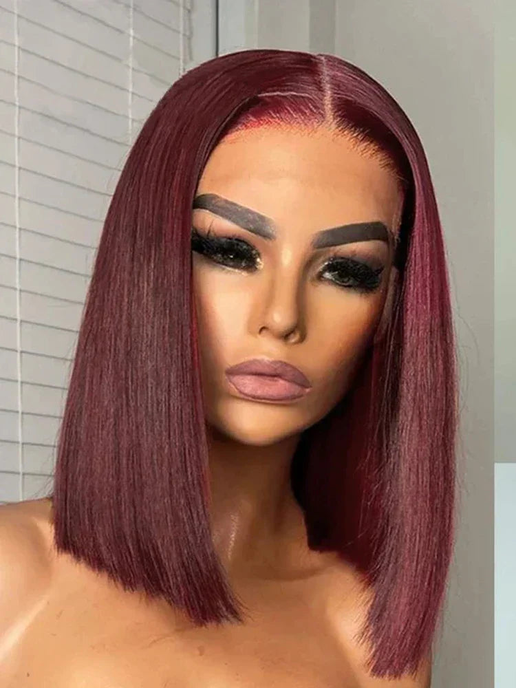 Straight Bob Wigs Lace Front Human Hair