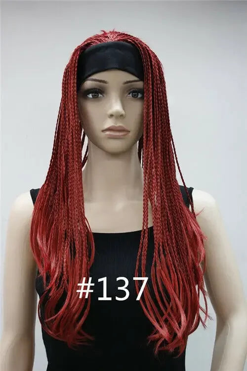 8-Color Long Straight Headband Braided Wig for Women