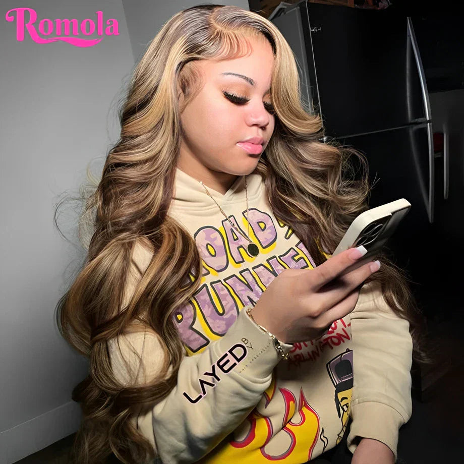 Highlight Wig Human Hair Body Wave Lace Front