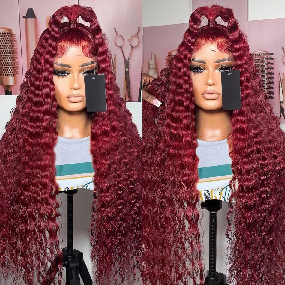 Deep Wave J Burgundy Lace Front Wig X