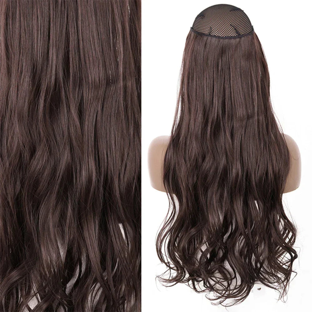 Merisihair Synthetic No Clip Invisible Wire Hair Extensions