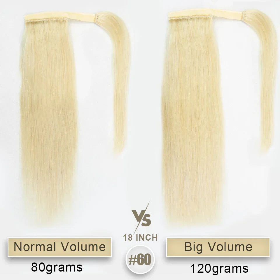 Ponytail Human Hair Clip In Extensions % Remy