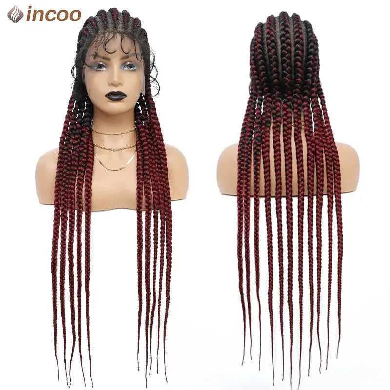 Full Lace Braided Wigs Women Jumbo Knotless