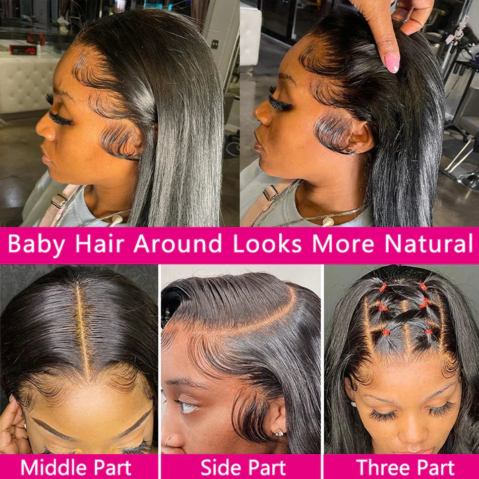 Straight Lace Front Wigs Inches Hd Transparent