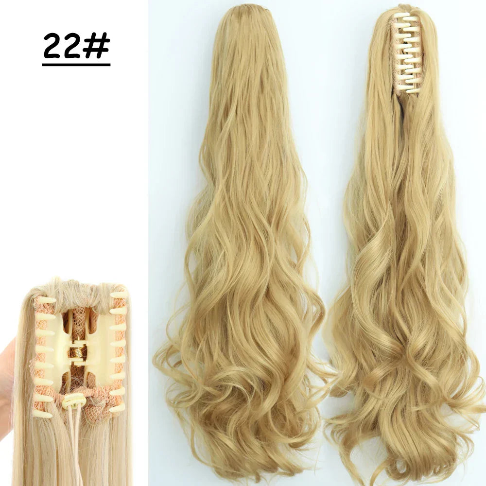 Synthetic Claw Clip On Ponytail Hair Extensions Long