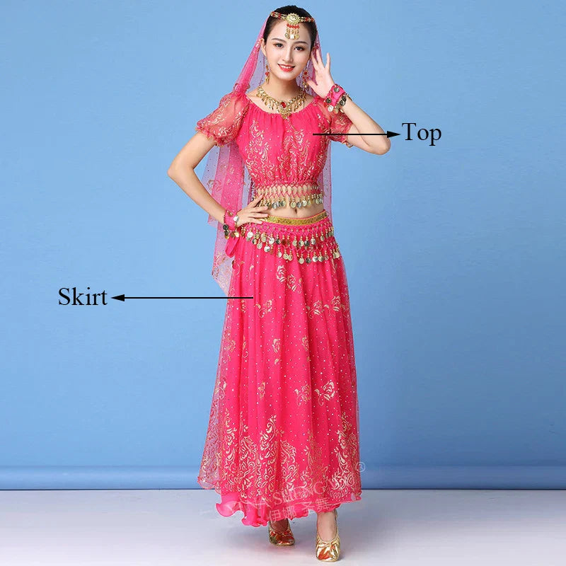 New Bollywood Costume Set Belly Dance Performance Clothes