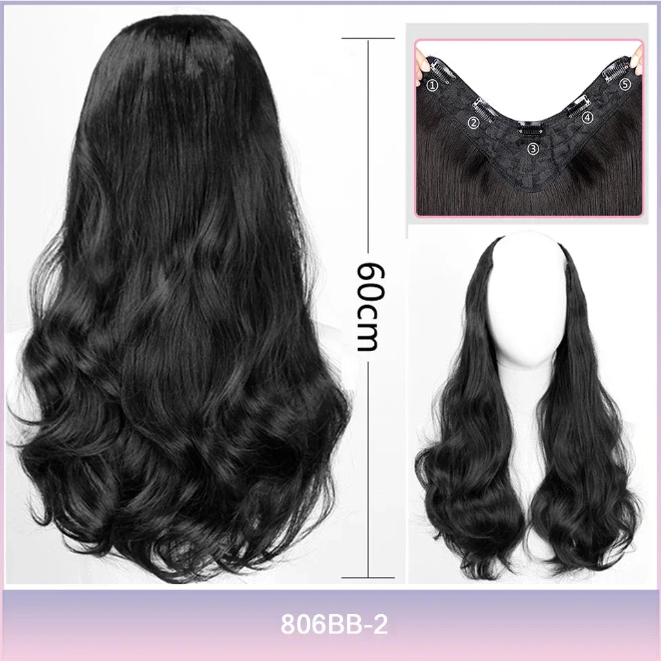 As-Part Synthetic Clip In Hair Extension Long Thick