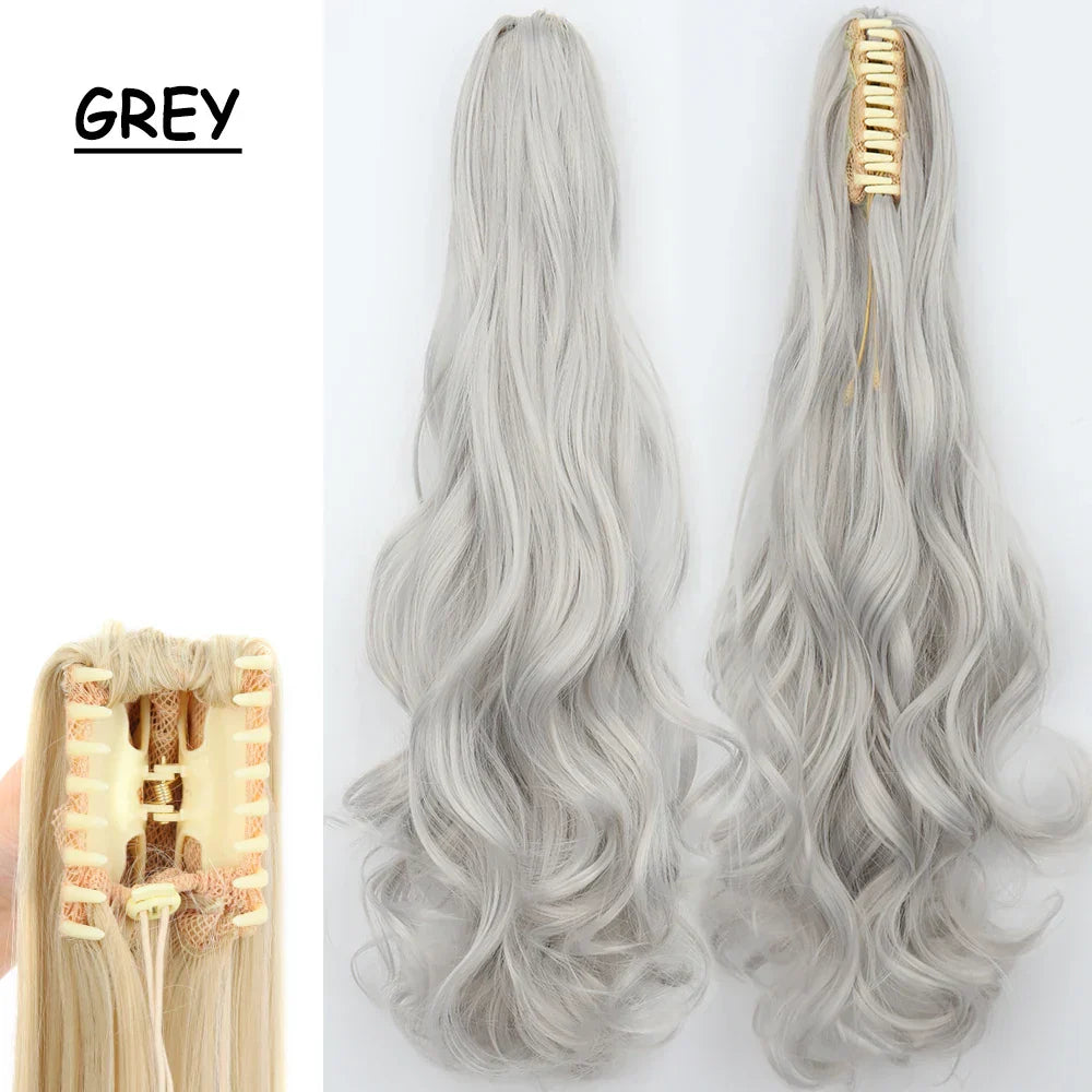 Synthetic Claw Clip On Ponytail Hair Extensions Long