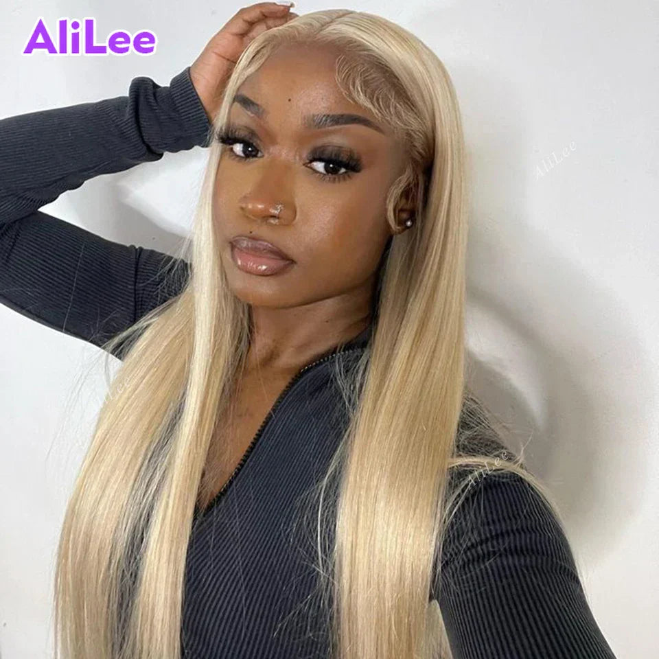 Ash Blonde Color Straight Lace Frontal