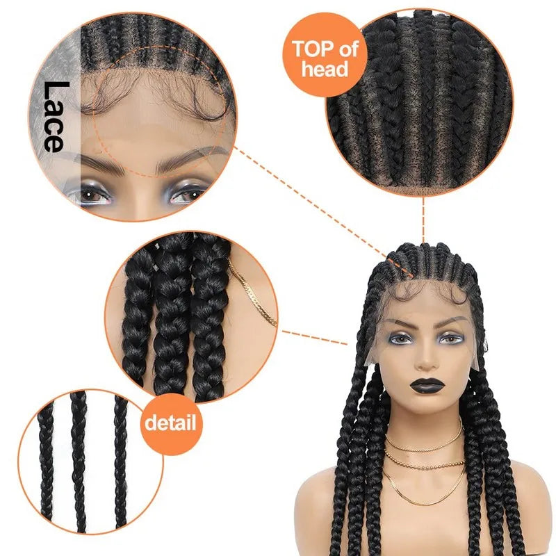 Full Lace Frontal Wigs For Women Cornrow