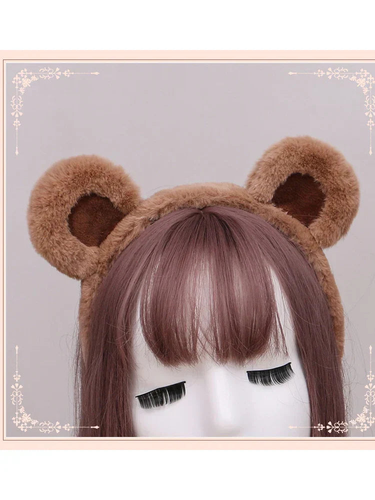 Lolita Plush Hair Hoop Animal Bear Ears Headwear