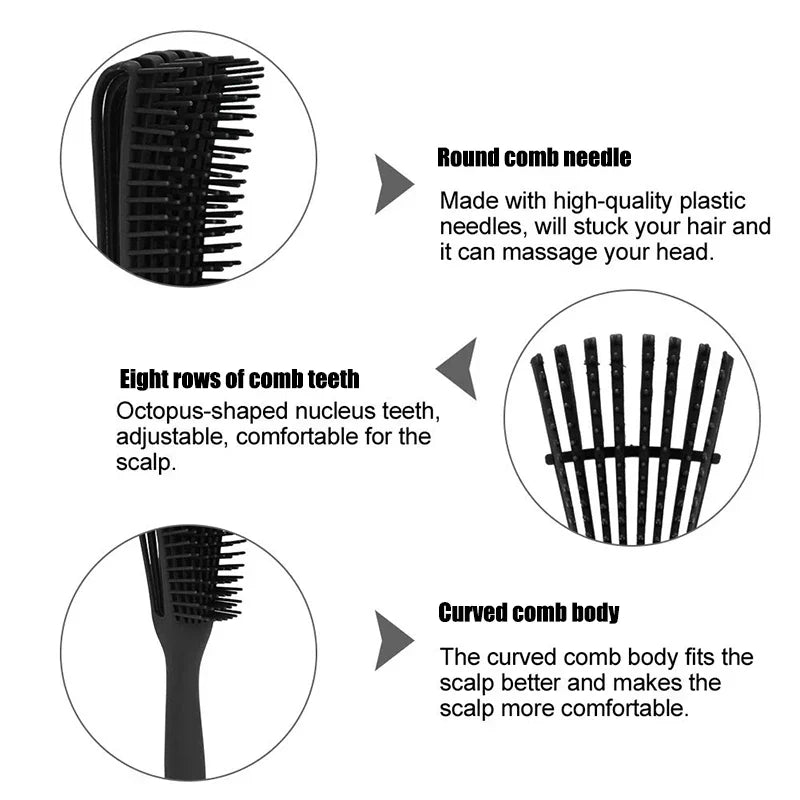 Anti-Static Octopus-Shaped Hair Comb - Styling Tool for Curly Hair