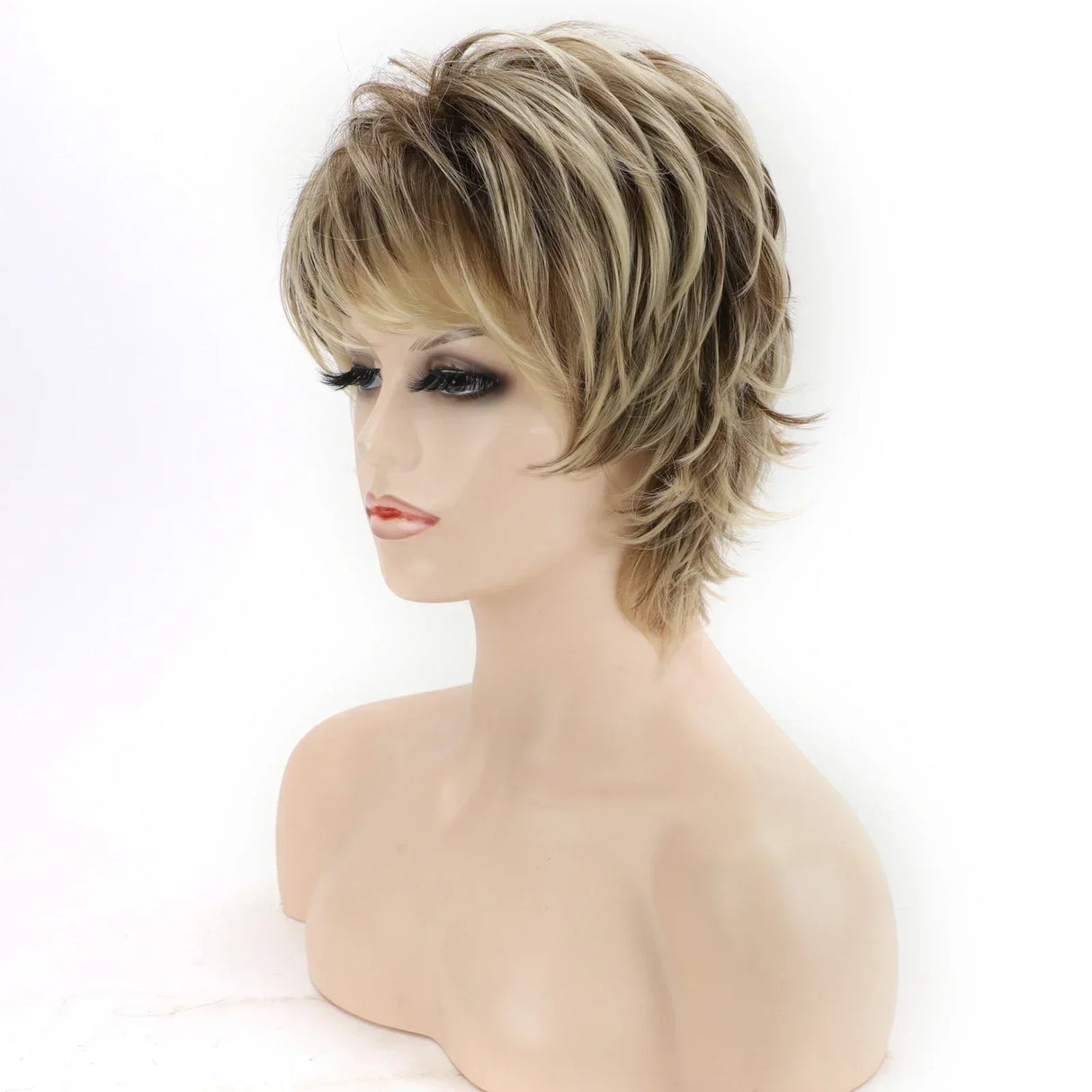 Women'S Fashion Short Synthetic Wigs Pixie Cut Blonde