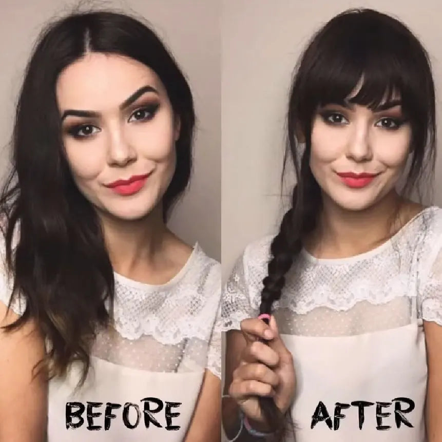 Isheeny Human Hair Bangs Clips In Black Blunt