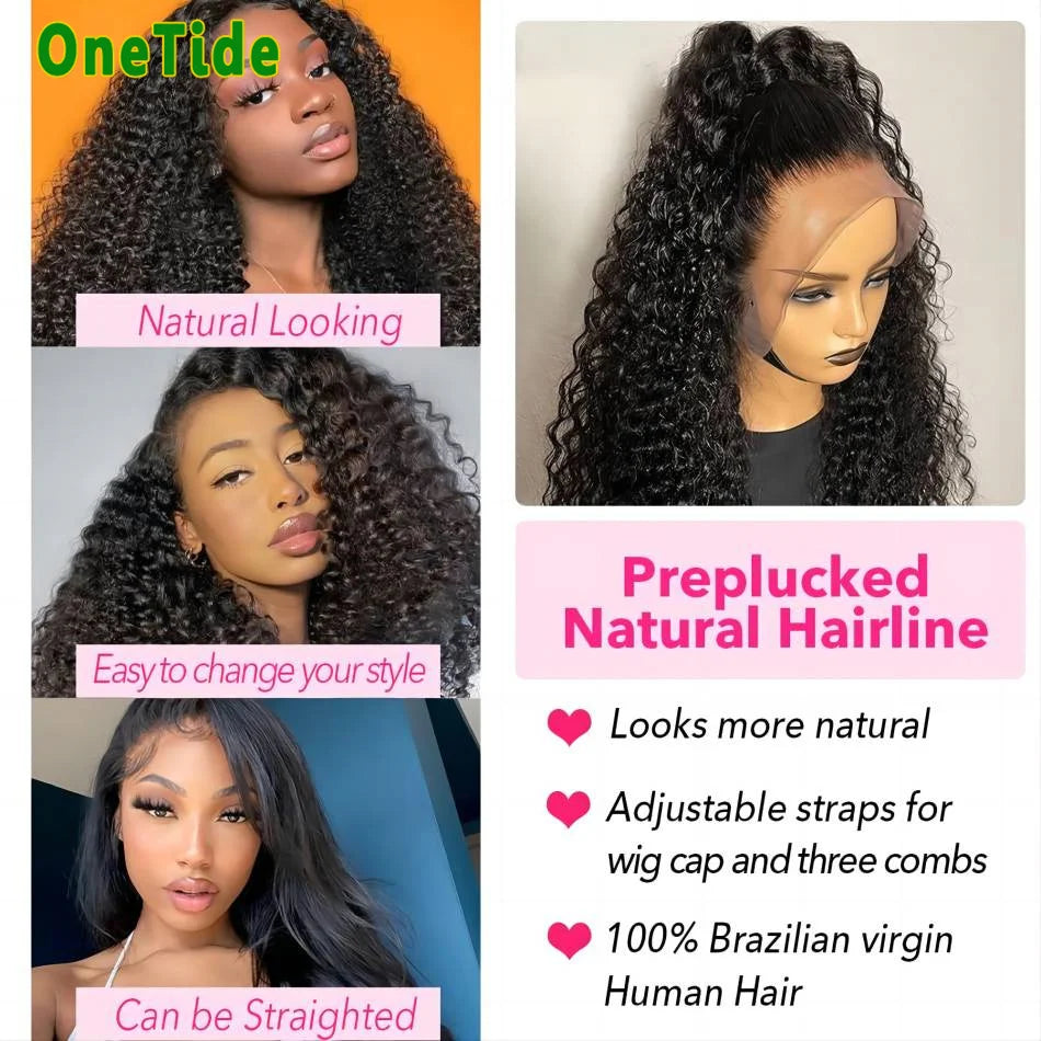 Lace Front Human Hair Wigs Deep Wave