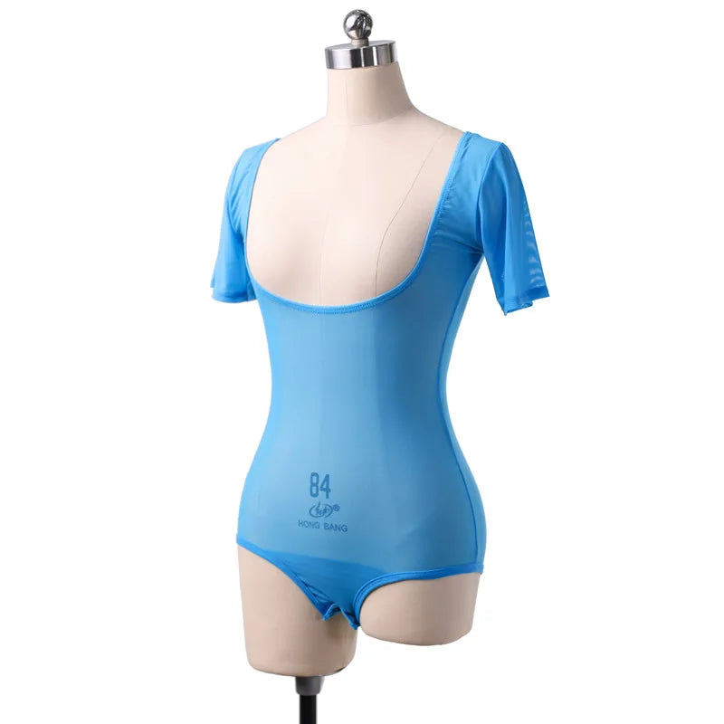 Long Sleeve Bodycon Gauze Top Sheer Pure Mesh