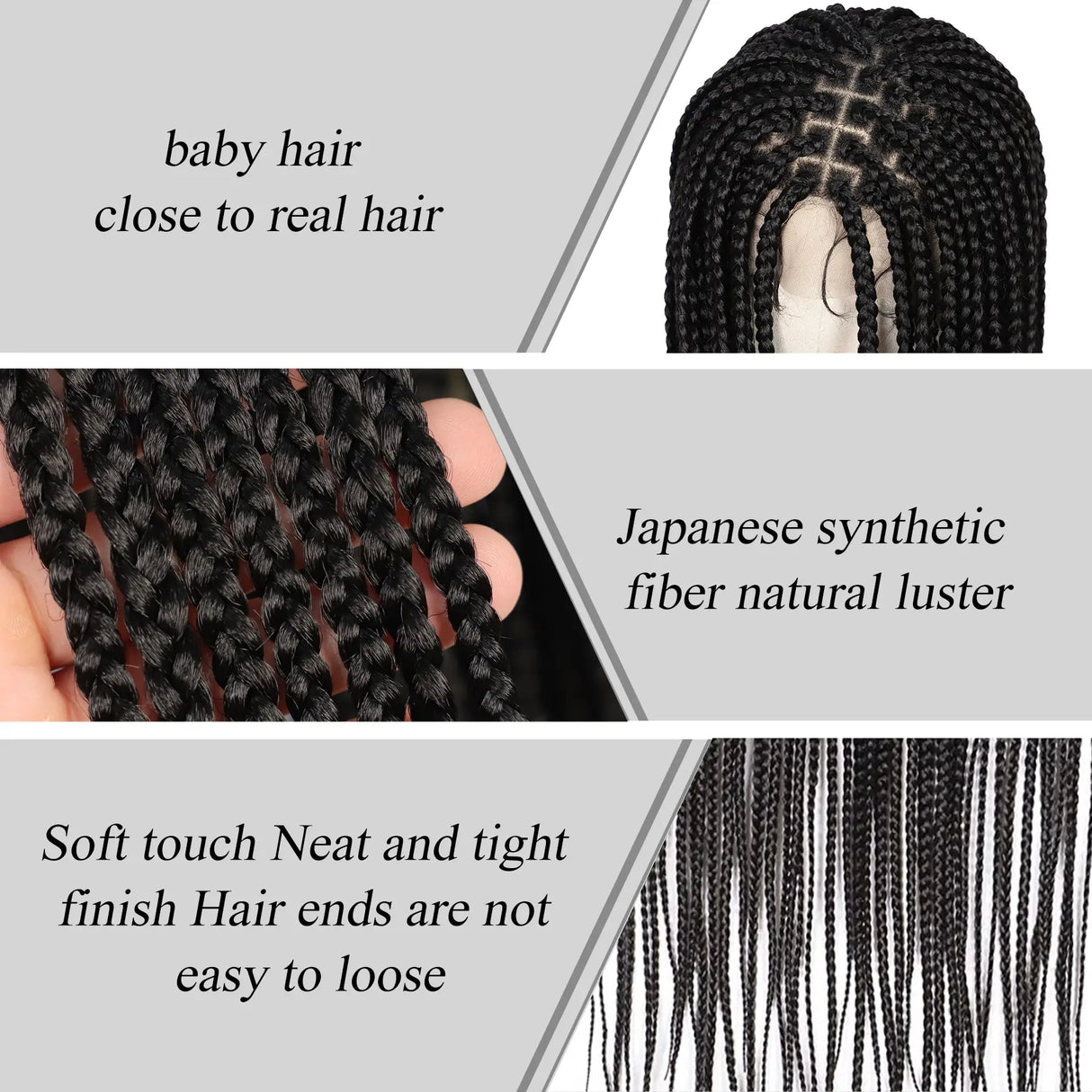 Viyskur Inches Full Lace Front Knotless Box Braided