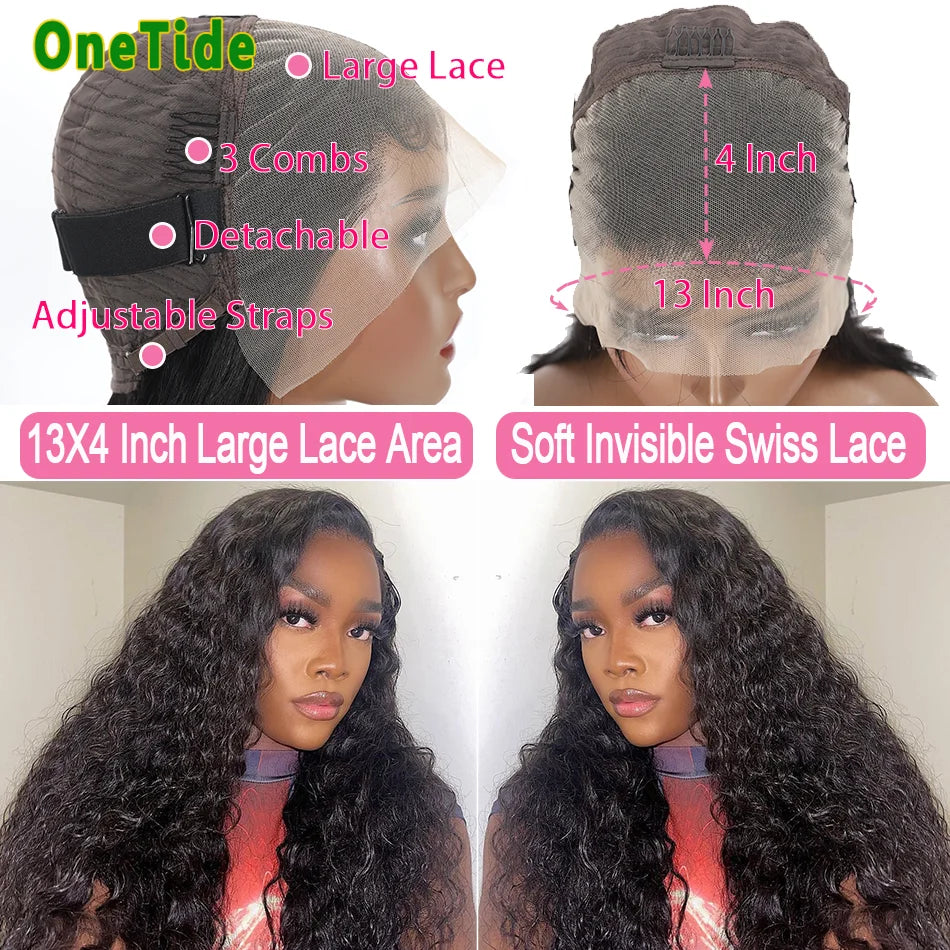 Lace Front Human Hair Wigs Deep Wave
