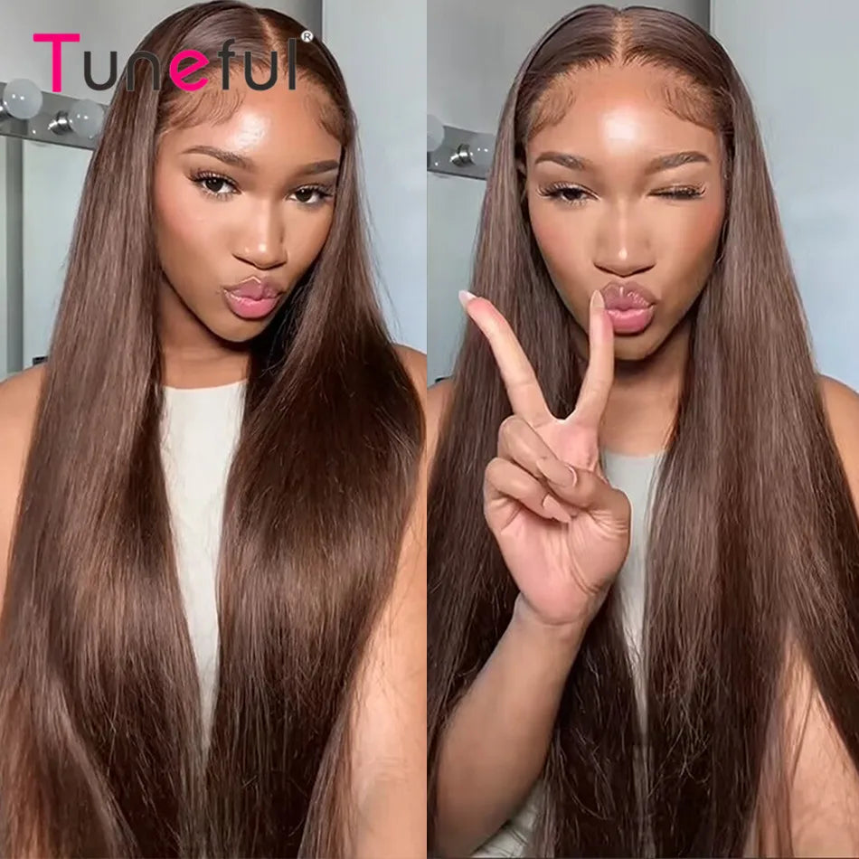 Chocolate Brown Colored X Hd Lace Front Human