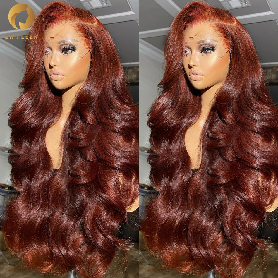 Reddish Brown Body Wave Lace Frontal Human