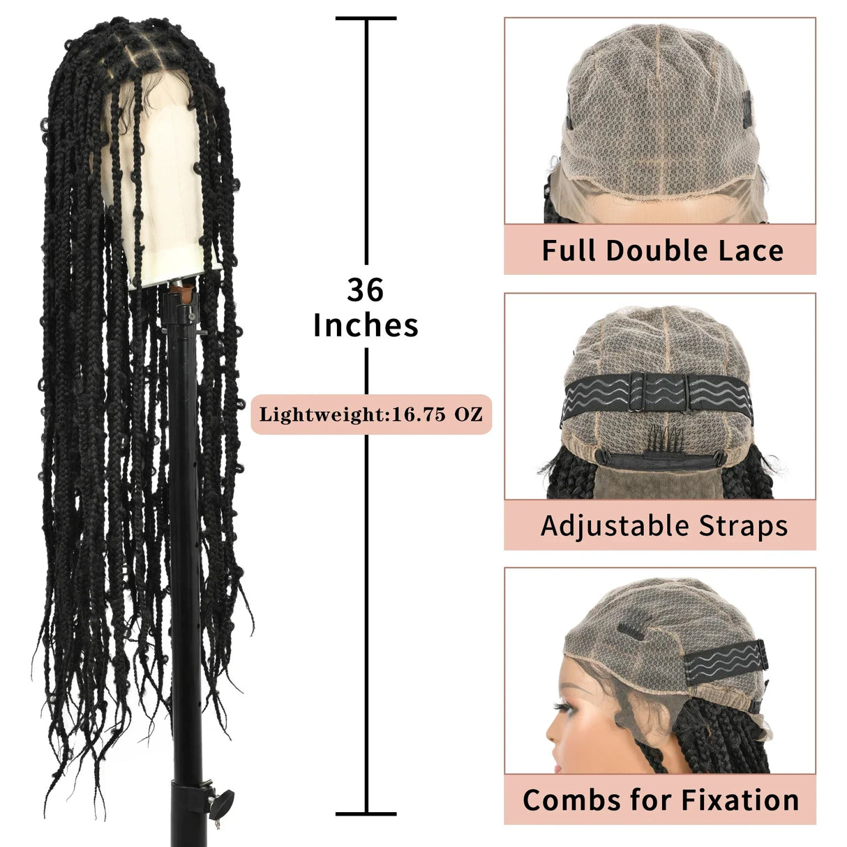 Kalyss Square Knotless Butterfly Box Braided Wigs