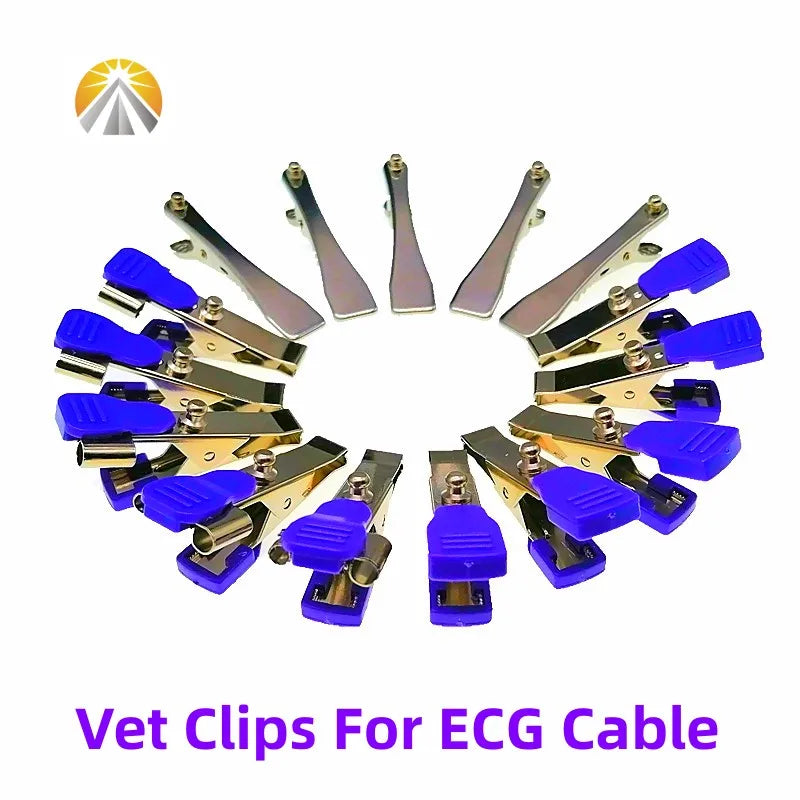 Multi-Function Veterinary Ecg Clip Ekg Clamp Electrodes For