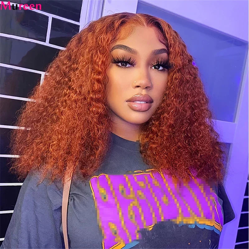 Ginger Orange Bob Wig Glueless Deep Wave Wigs