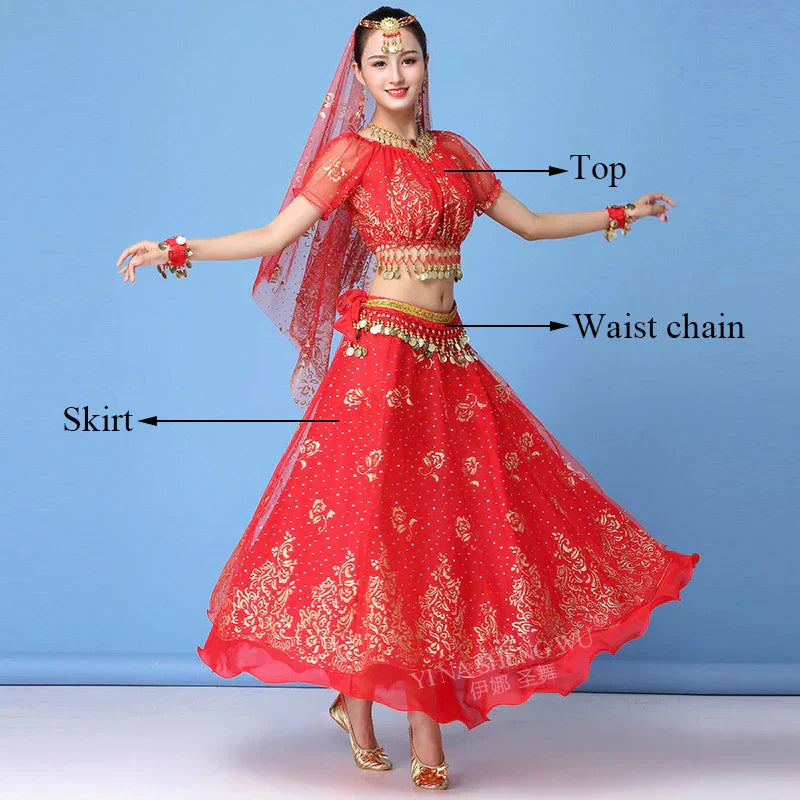 New Bollywood Costume Set Belly Dance Performance Clothes