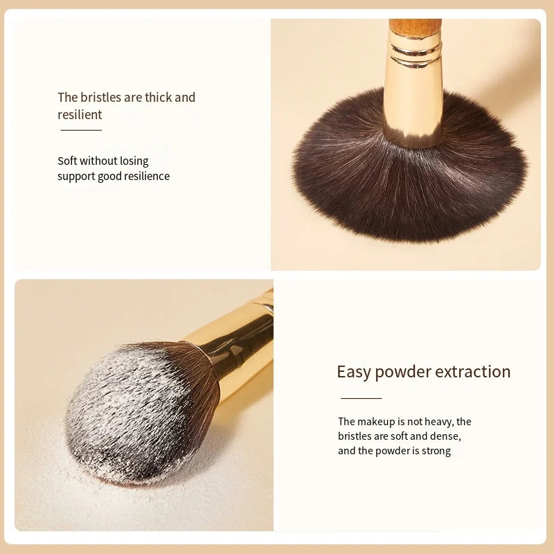 Mini Cosmetic Brush Set - Short Handle Powder, Blusher, and Eyeshadow Brushes