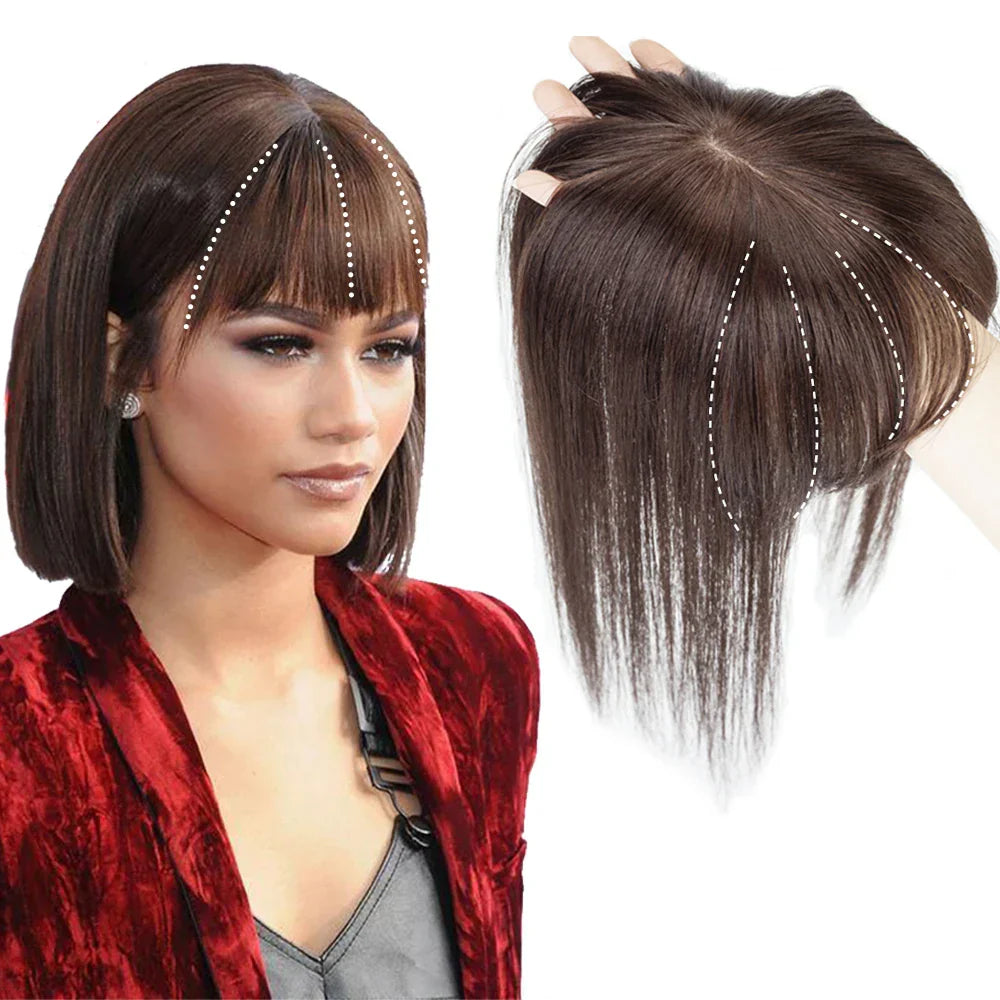 Synthetic Hair Fake Fringe Clip In Bang Cover