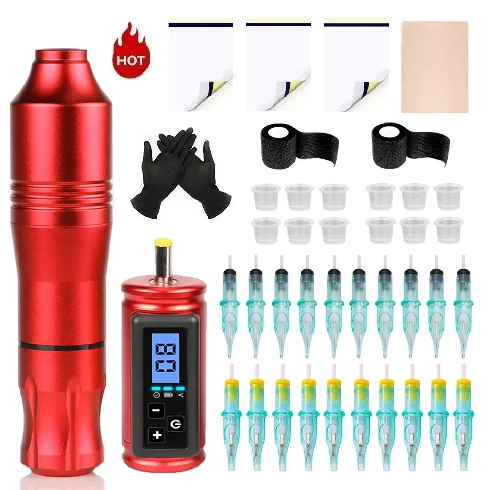 Tattoo Machine Kit Complete Rotary Tattoo Pen Dc