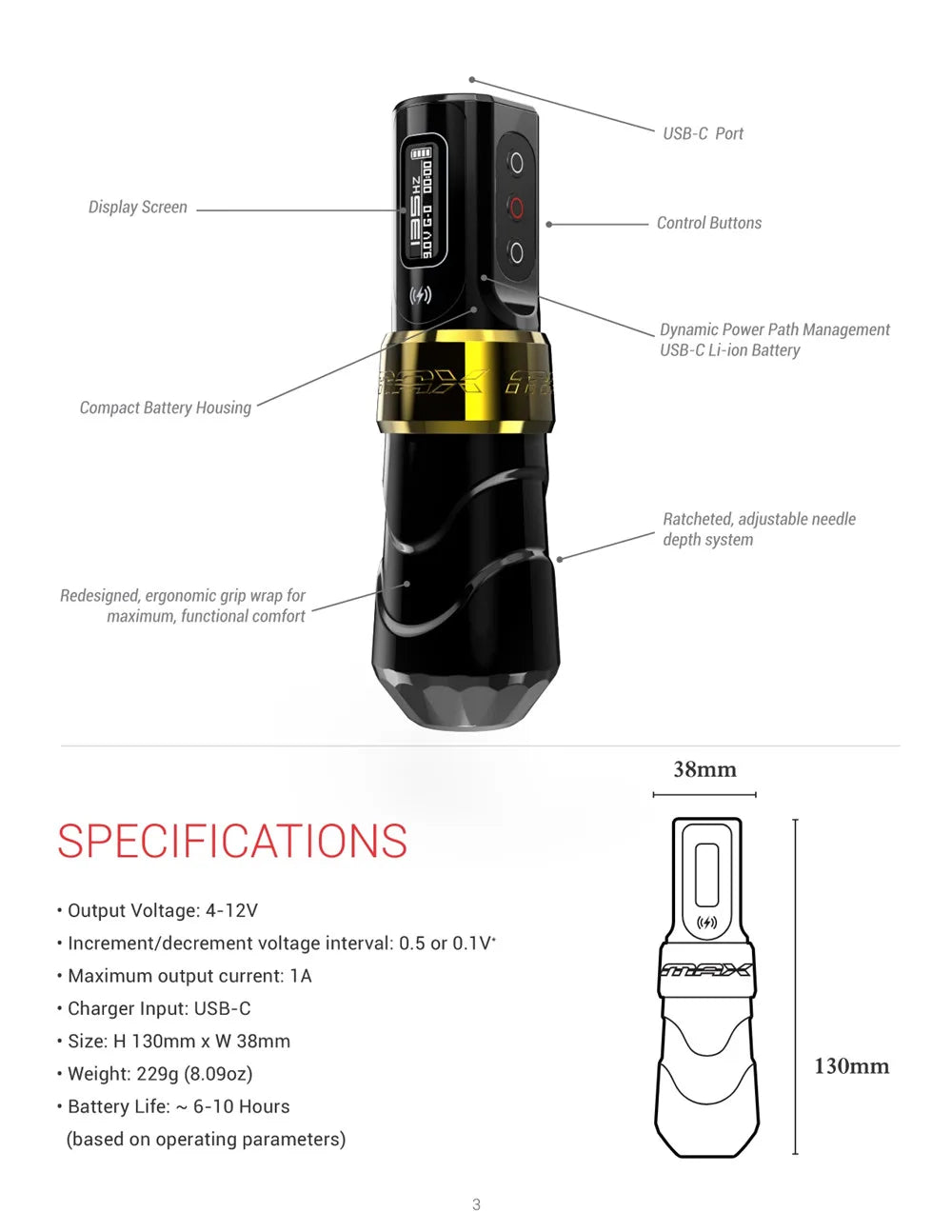 Fk Max Tattoo Machine Cartridge Pen Coreless