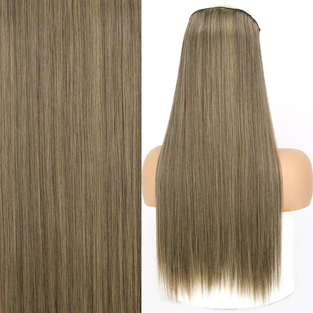 Merisihair Synthetic No Clip Invisible Wire Hair Extensions