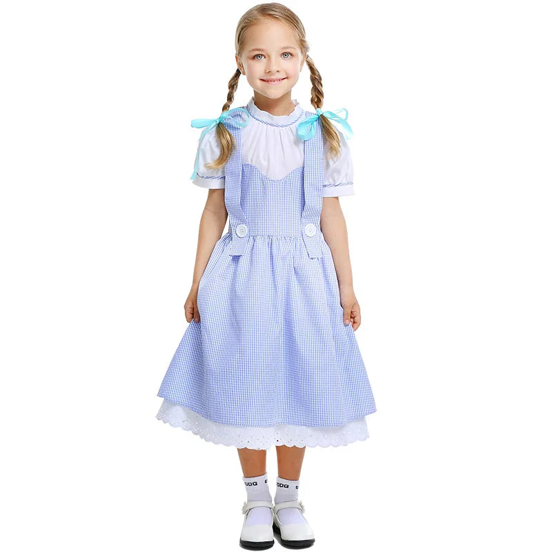 Kids Maid Dress Cosplay Kid Girl Fancy Pastoral