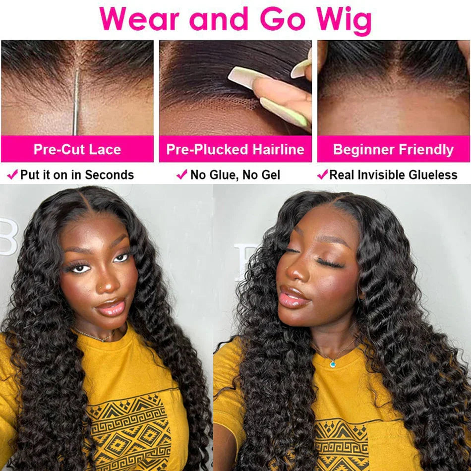Hd Lace Frontal Wigs Deep Wave Glueless