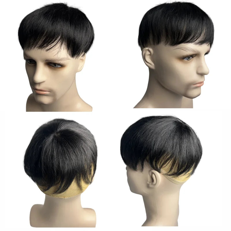 Prosthetic Hair Male % Human Hair Toupee Wigs