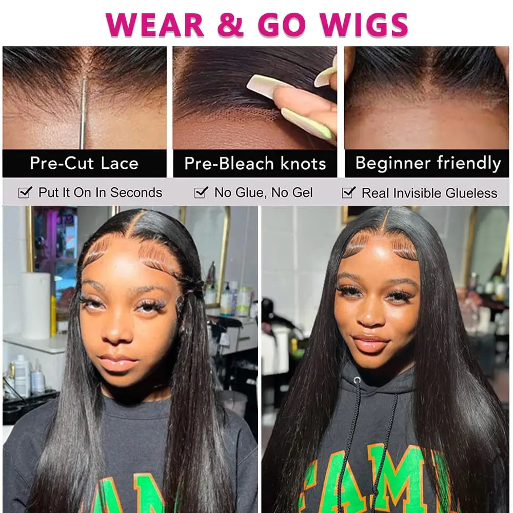 Wear And Go Glueless Wig Malaysian Straight X