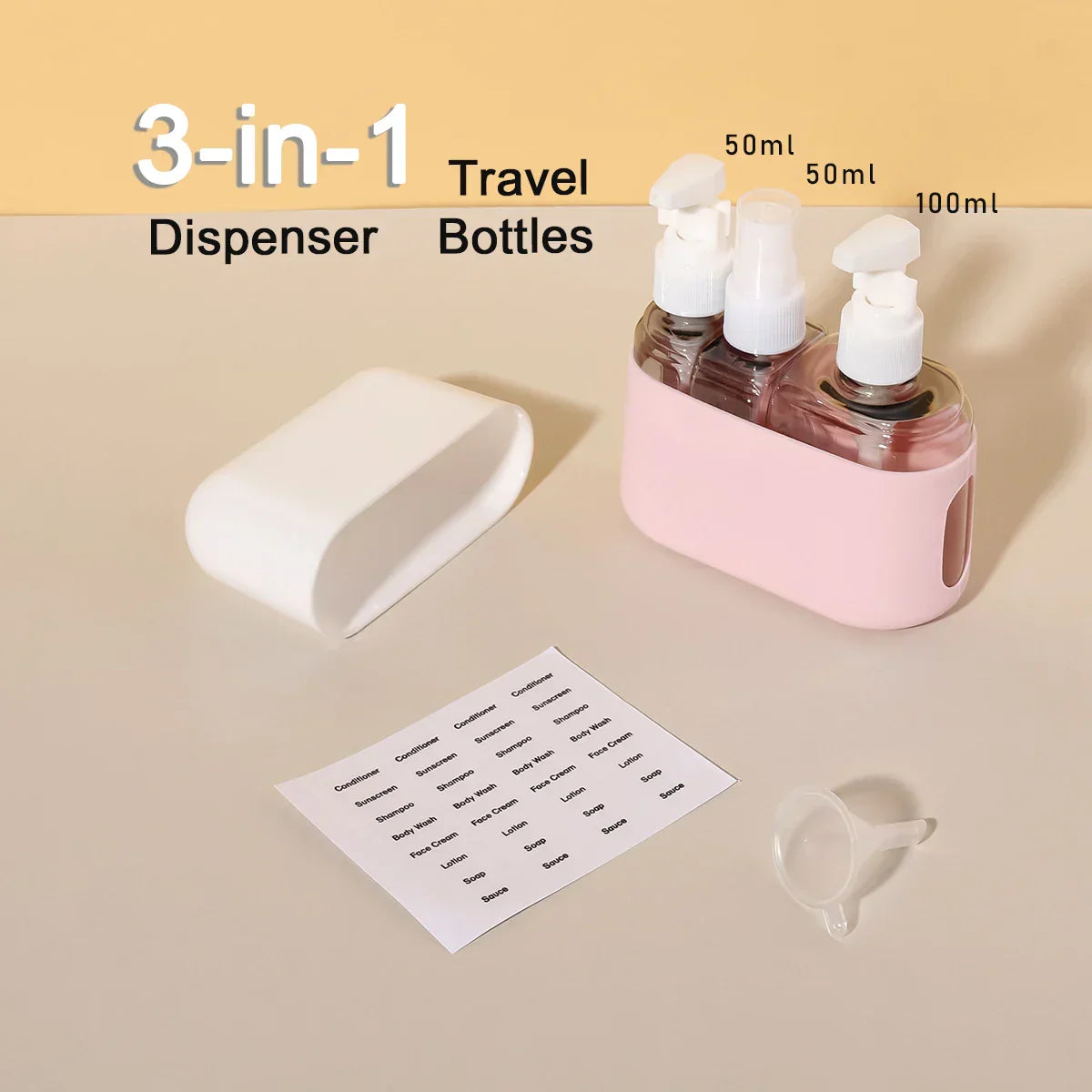 In And Travel Bottles Set Shampoo Shower Gel