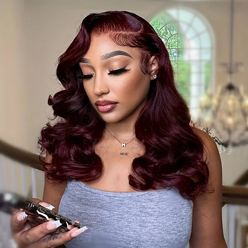 Body Wave J Burgundy X Lace Front