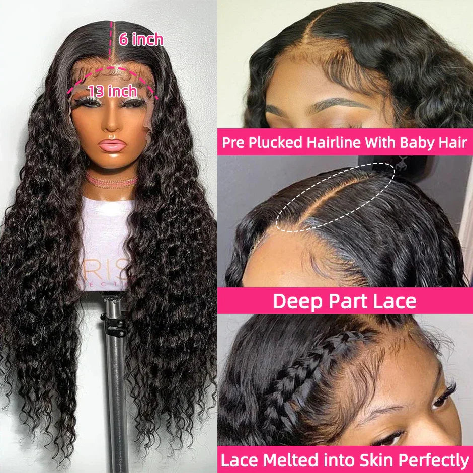 Yawawe Water Wave Xhd Lace Frontal Wigs Brazilian