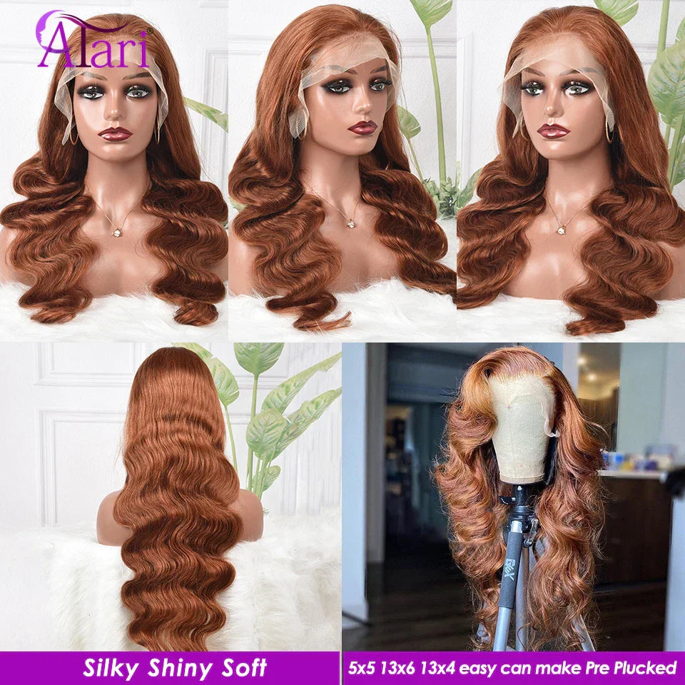Copper Ginger Brown Body Wave Wigs Brazilian