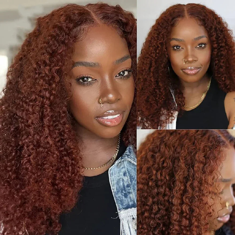 Reddish Brown Jerry Curly Lace Front Wig