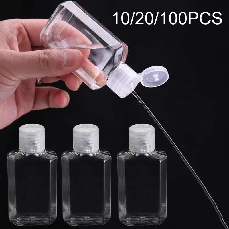 Transparent Bottle With Flip Cap Plastic Hand