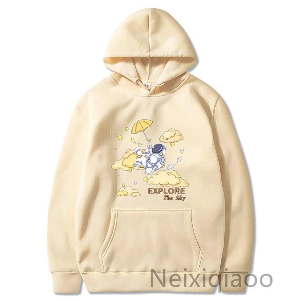 Autumn Winter Astronauts Explore The Sky Printed Casual