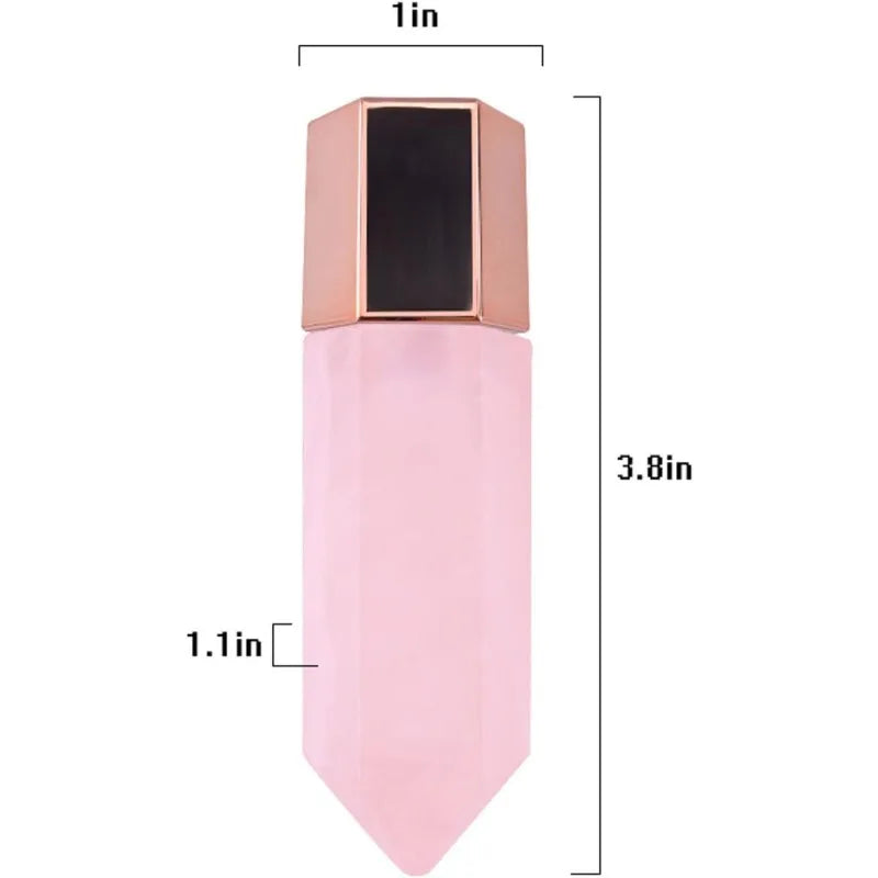 Rose Quartz Crystal Essential Oil Roll Bottle Beauty