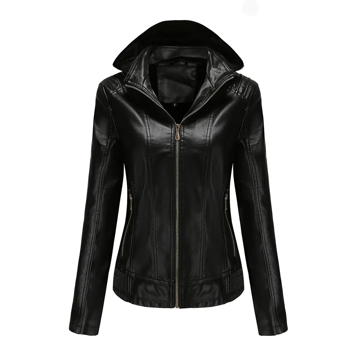 Women'S Moto Biker Zipper Jacket Hooded Faux Fur