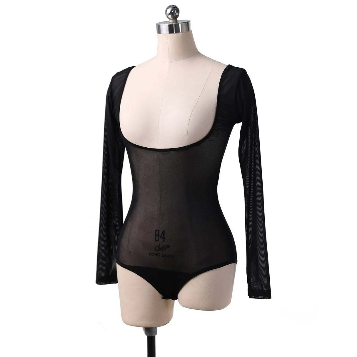 Long Sleeve Bodycon Gauze Top Sheer Pure Mesh