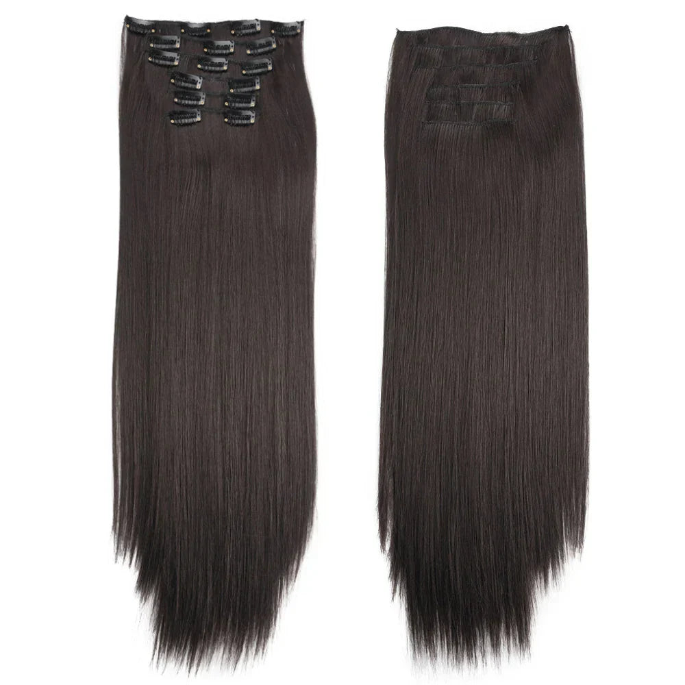 Synthetic Clip In Hair Extensions Pcs/Set Clips Long