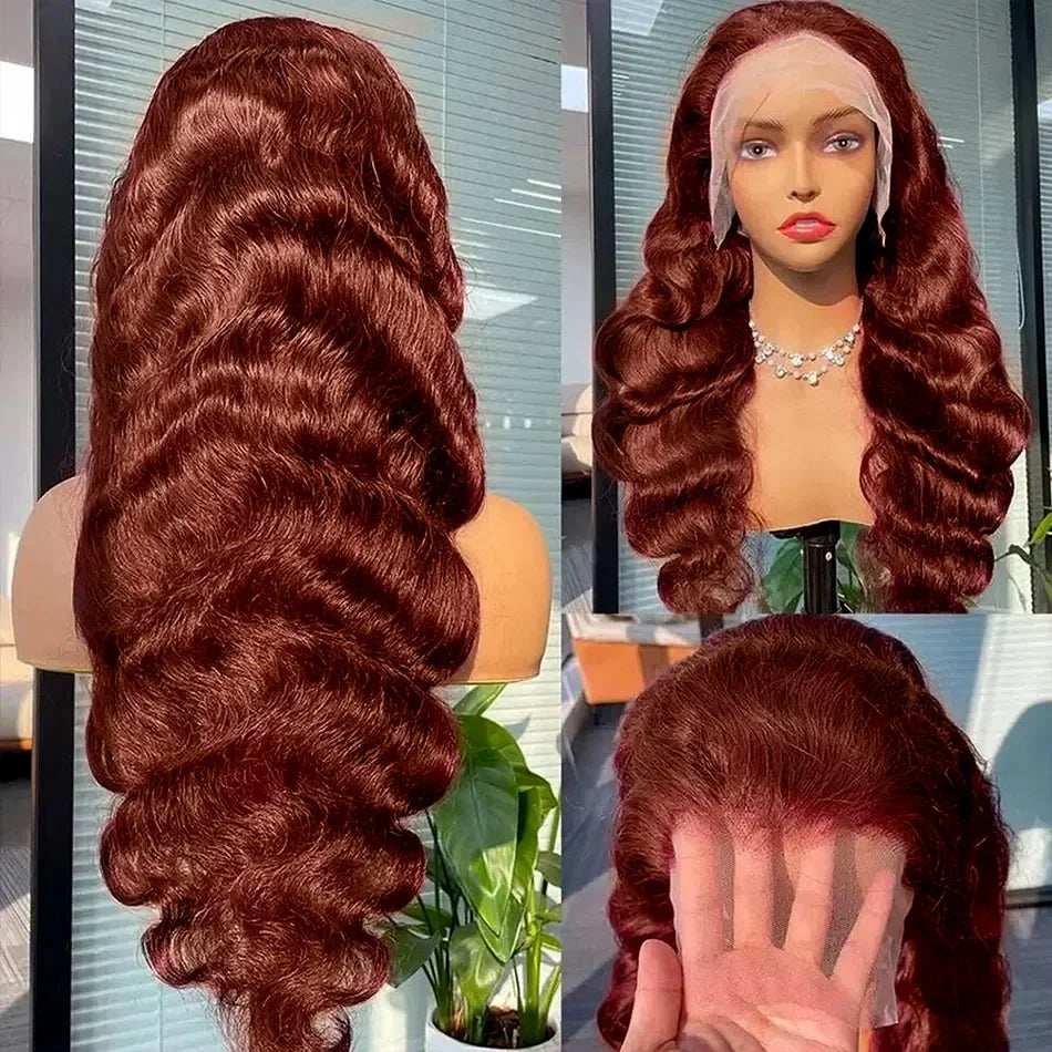 Reddish Brown Body Wave Lace Frontal Human
