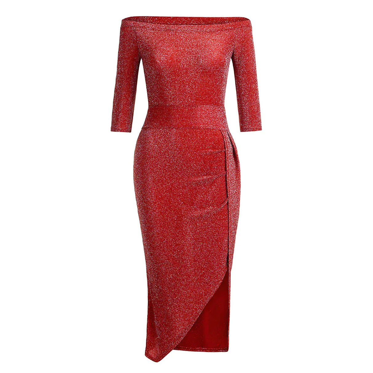 Women' Fashion Sexy Strapless High Slit Tight Dress